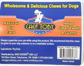 由于可能的沙门氏菌健康风险，狗商品美国LLC进行厨师托尔比耳耳的自愿召回